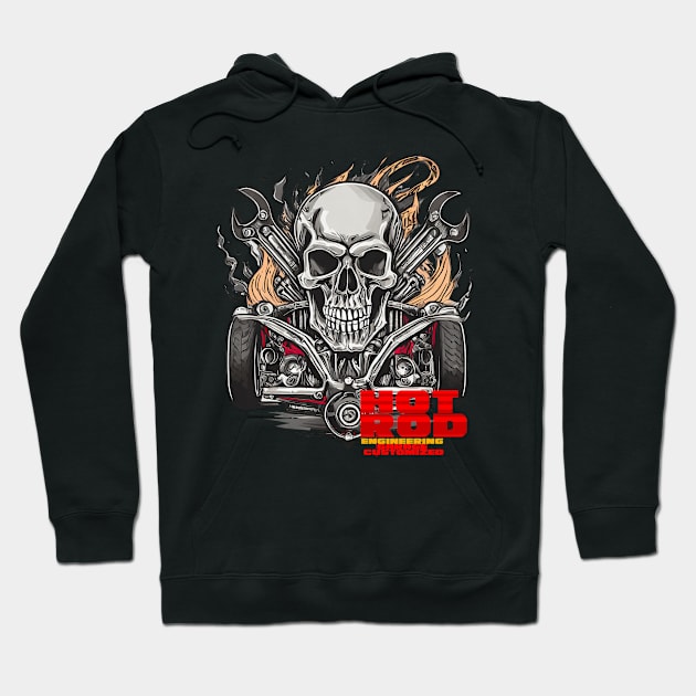 HOTROD Fire and The skull Hoodie by Tjhtt Autoarts